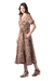 Embroidered cotton wrap dress, 'Summer Harvest' - Hand-Embroidered Cotton Wrap Dress with Floral Motif (image 2c) thumbail