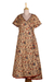 Embroidered cotton wrap dress, 'Summer Harvest' - Hand-Embroidered Cotton Wrap Dress with Floral Motif (image 2e) thumbail