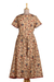 Embroidered cotton wrap dress, 'Summer Harvest' - Hand-Embroidered Cotton Wrap Dress with Floral Motif (image 2f) thumbail