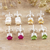 Gemstone stud earrings, 'Facts of Life' (set of 4) - Sterling Silver Gemstone Stud Earrings from India (Set of 4) (image 2) thumbail