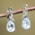 Rhodium-plated blue topaz drop earrings, 'Ice Drops' - Rhodium-Plated Cubic Zirconia Drop Earrings thumbail