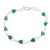 Onyx link bracelet, 'Gleaming Forest Green Drops' - Dark Green Onyx and Sterling Silver Link Bracelet