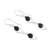 Onyx dangle earrings, 'Gleaming Drops' - Indian Onyx and Sterling Silver Dangle Earrings