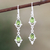 Peridot dangle earrings, 'Gleaming Drops' - Indian Peridot and Sterling Silver Dangle Earrings thumbail