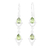 Peridot dangle earrings, 'Gleaming Drops' - Indian Peridot and Sterling Silver Dangle Earrings (image 2a) thumbail