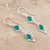Onyx dangle earrings, 'Gleaming Forest Green Drops' - Forest Green Onyx and Sterling Silver Dangle Earrings