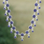 Lapis lazuli link necklace, 'Lapis Dance' - Lapis Lazuli and Sterling Silver Link Necklace