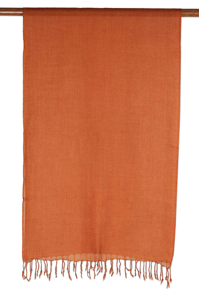 Bufanda de lana - Bufanda de lana marrón canela de la India
