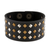 Leather cuff bracelet, 'Grow Together' - Studded Leather Cuff Bracelet from India