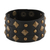 Leather cuff bracelet, 'Creative Harmony' - Brass-Studded Leather Cuff Bracelet