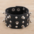 Leather cuff bracelet, 'Edged Out' - Handmade Studded Leather Cuff Bracelet