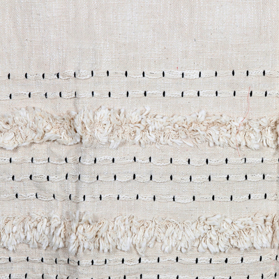 Manta de algodón bordada - Manta de algodón bordada con detalles capitoné