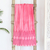 Cotton batik scarf, 'Hot Pink Beauty' - Bright Pink Batik-Dyed Cotton Scarf with Geometric Pattern thumbail