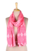 Cotton batik scarf, 'Hot Pink Beauty' - Bright Pink Batik-Dyed Cotton Scarf with Geometric Pattern (image 2a) thumbail