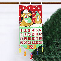 Wool felt advent calendar, 'A Dog's Christmas' - Artisan Crafted Felt Advent Calendar