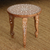 Wood inlay accent table, 'Star Power' - Jamun Wood Inlay Accent Table with Leaf Motif thumbail