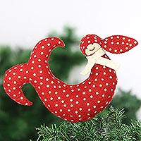 Wool tree topper, 'Christmas Mermaid'
