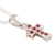 Rhodium-plated ruby pendant necklace, 'Keep Faith in Pink' - Rhodium-Plated Ruby Pendant Necklace