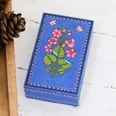 Dekorative Schachtel aus Pappmaché - Handbemalte dekorative Pappmaché-Box aus Indien