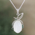 Rhodium-plated rainbow moonstone and emerald pendant necklace, 'Hidden Gem' - Rhodium-Plated Rainbow Moonstone and Emerald Necklace (image 2) thumbail