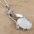 Rhodium-plated rainbow moonstone pendant necklace, 'Lunar Muse' - Rhodium-Plated Rainbow Moonstone Pendant Necklace