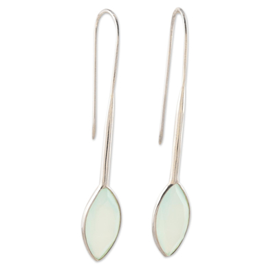 Chalcedony and Sterling Silver Drop Earrings