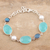 Multi-gemstone beaded bracelet, 'Tarsar Lake' - Sterling Silver Bracelet with Colorful Blue Gemstones (image 2) thumbail