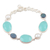 Multi-gemstone beaded bracelet, 'Tarsar Lake' - Sterling Silver Bracelet with Colorful Blue Gemstones thumbail