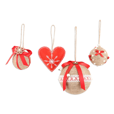 Handcrafted Christmas Ornaments (Set of 4)