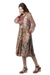 Embroidered viscose a-line dress, 'Royal Waves' - Embroidered Viscose Chiffon A-Line Dress (image 2c) thumbail