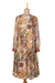 Embroidered viscose a-line dress, 'Royal Waves' - Embroidered Viscose Chiffon A-Line Dress (image 2g) thumbail