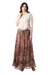 Viscose skirt, 'Back Together' - Screen-Printed Viscose Chiffon Skirt (image 2c) thumbail