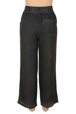 Stonewashed palazzo pants, 'Simple Style in Black' - Black Viscose Twill Pants from India