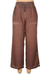 Viscose pants, 'Cool Classic in Rosewood' - Brown Stone-Washed Viscose Pants (image 2a) thumbail