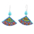 Ceramic dangle earrings, 'Full of Flowers' - Hand-Painted Ceramic Dangle Earrings