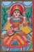 Madhubani painting, 'Saraswati's Song' - Acrylic Madhubani Painting on Handmade Paper thumbail