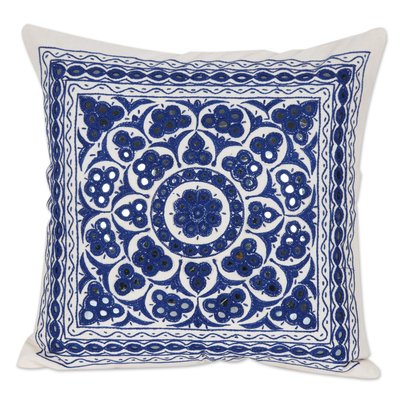 Embroidered Cotton Cushion Cover from India