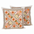 Embroidered cotton cushion covers, 'Kaleidoscopic Palace' (pair) - Embroidered Cotton Cushion Covers from India (Pair)