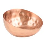 Copper plated decorative bowl, 'Asymmetrical Beauty' - Copper-Plated Rustically Hammered Decorative Bowl from India