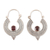 Garnet hoop earrings, 'Cradle Moon' - Oxidized Sterling Silver Hoop Earrings with Red Garnet thumbail
