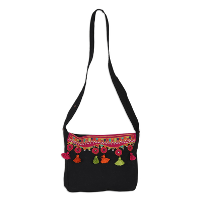 Handmade Embroidered Cotton Sling Bag