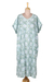 Cotton shift dress, 'Spring Tides' - Screen-Printed Cotton Shift Dress from India