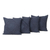 Embroidered cotton cushion covers, 'Blue Clouds' (set of 4) - Cadet Blue Cotton Cushion Covers (Set of 4)