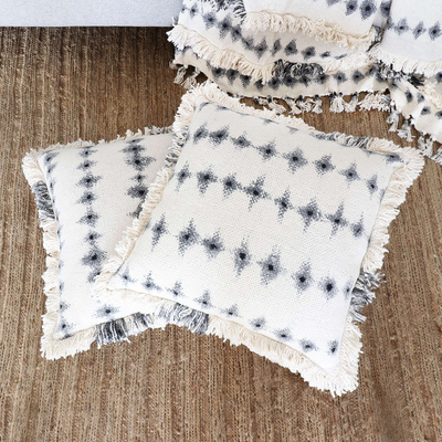 Tie-dye cotton cushion covers, Diamond Waves (pair)