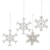 Beaded ornaments, 'Silvery Snowflakes' (set of 4) - Handmade Christmas Ornaments from India (Set of 4)