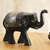 Silver inlay bidri figurine, 'Bidar Salute' - Black Zinc and Copper Elephant Figure with Silver Inlay thumbail