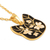 Gold-plated pendant necklace, 'Art Cat' - Gold-Plated Enamel Pendant Necklace