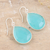 Chalcedony dangle earrings, 'Dropped in Blue' - Chalcedony and Sterling Silver Dangle Earrings (image 2b) thumbail