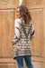 Knit viscose blend cardigan, 'Architect's Delight' - Viscose Blend Jacquard Cardigan from India