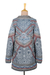 Jacquard knit cardigan, 'Blue Cathedral' - Knit Jacquard Cardigan with Shawl Collar (image 2d) thumbail